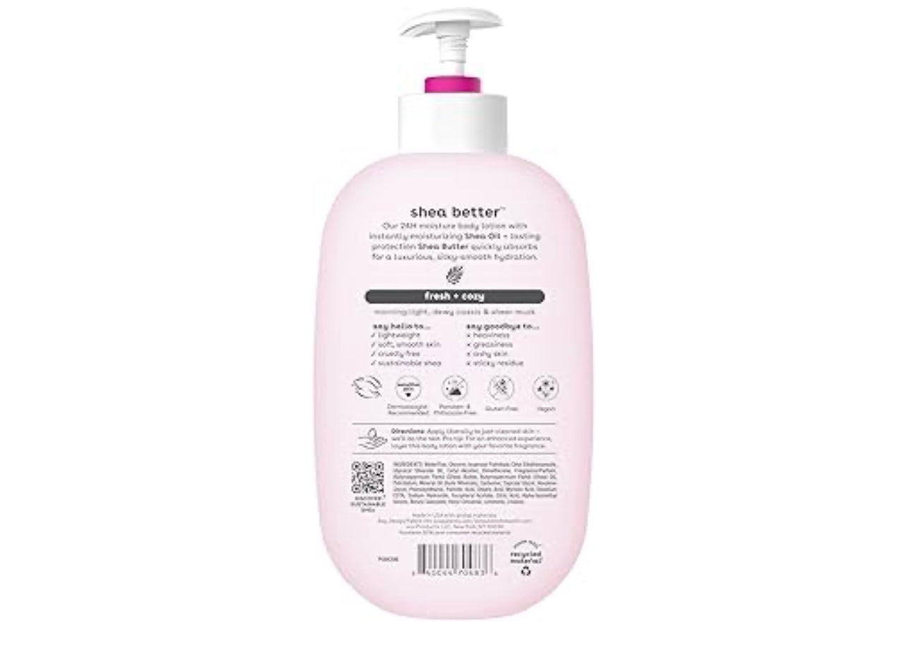 eos Bodylotion Fresh & Cozy, 24 uur, hydraterende huidverzorging, licht en niet vettig, met natuurlijke sheaboter, vegan, 16 fl oz